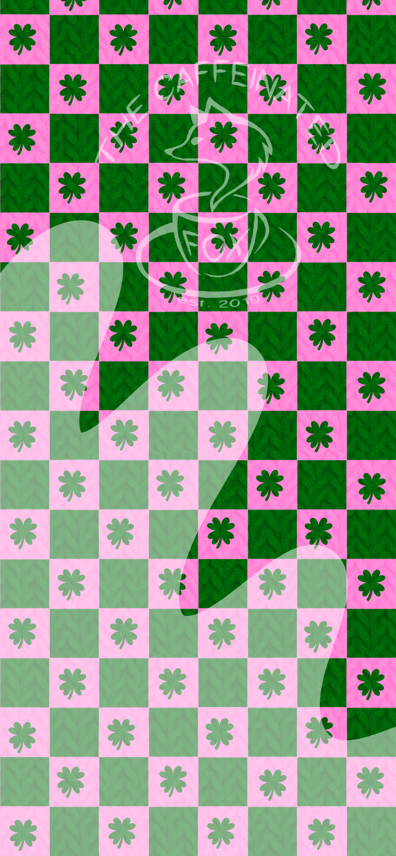 Pink Checker Shamrocks Wallpaper