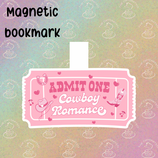 Cowboy Romance Ticket Magnetic Bookmark