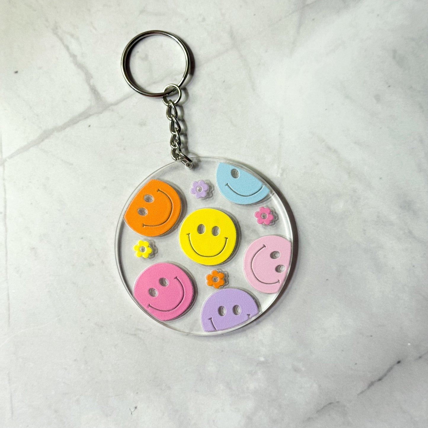 Cutesy & Positivity Round Keychains