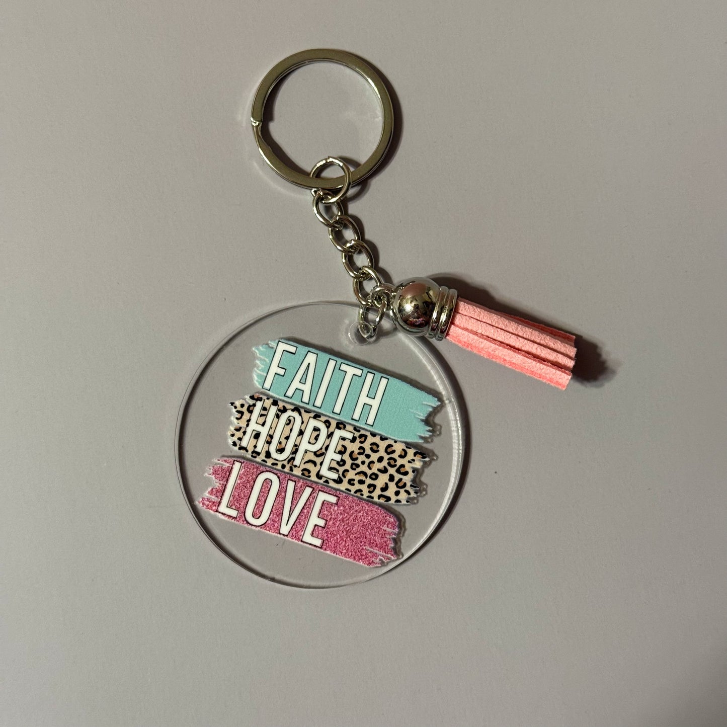 Faith Round Keychains