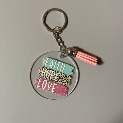 Faith Round Keychains