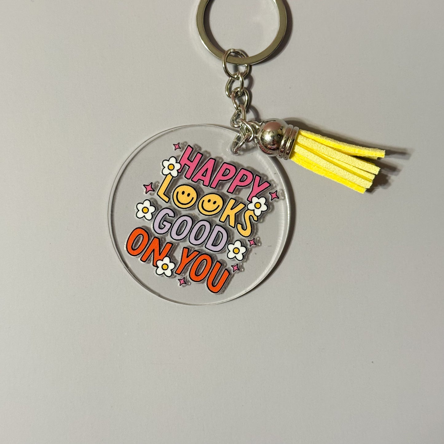 Cutesy & Positivity Round Keychains