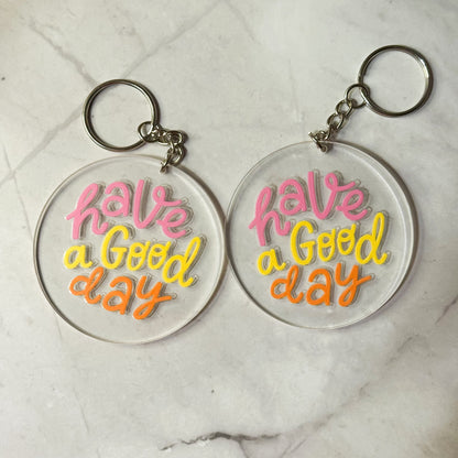 Cutesy & Positivity Round Keychains