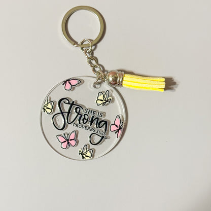 Faith Round Keychains