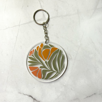 Floral & Nature Round Keychains