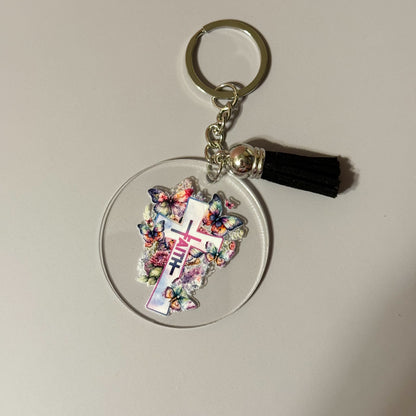 Faith Round Keychains