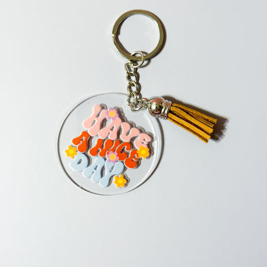 Cutesy & Positivity Round Keychains