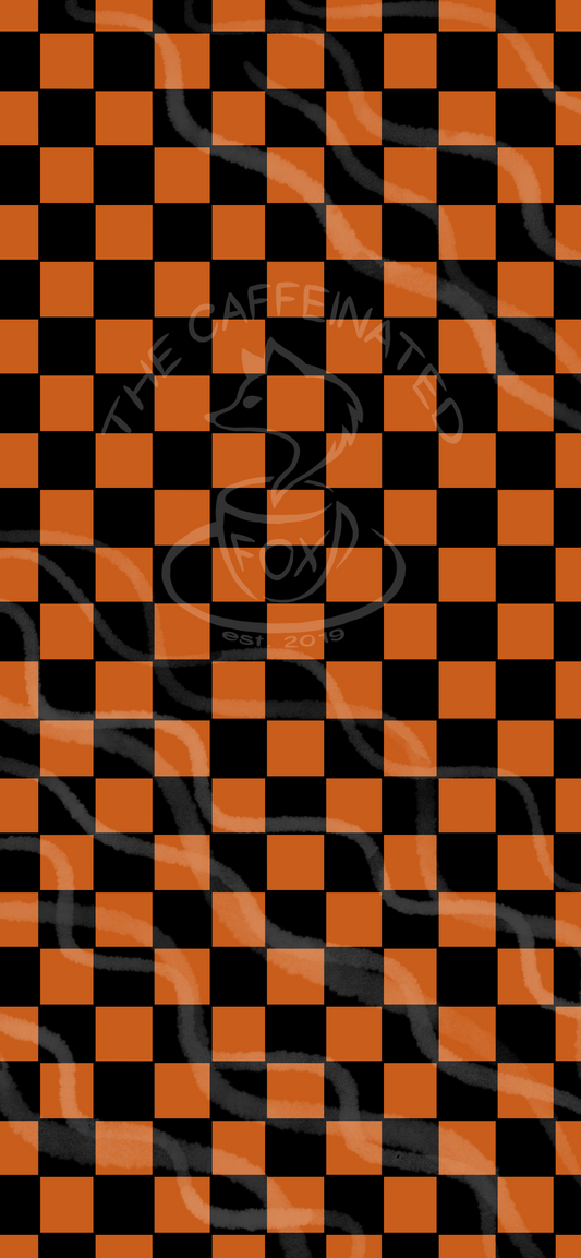 Pumpkin Checkers Phone Wallpaper